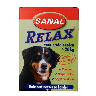 Sanal Relax Kalmeringstabletten voor de Grote Hond 15 stuks