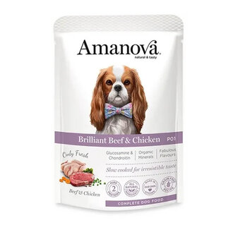 Amanova Adult Brilliant Beef &amp; Chicken 300 gram Graanvrij natvoeding