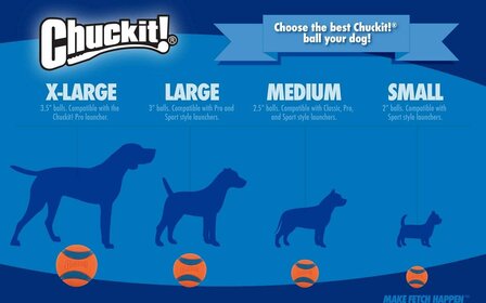 Chuckit! Ball Ultra Squeaker Medium 2 stuks 6,5 cm oranje