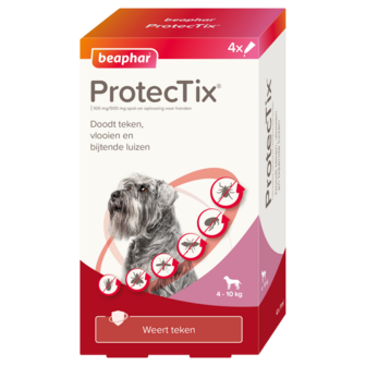 Beaphar ProtectTix hond 4-10 kg 4 pip vlooienbestrijding