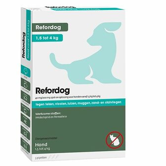 Refordog Spot-on pipetten hond 1.5 tot 4 kg