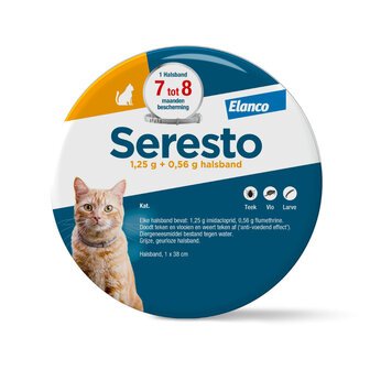 Seresto halsband 38 cm voor kat tegen vlooien, teken, luizen 