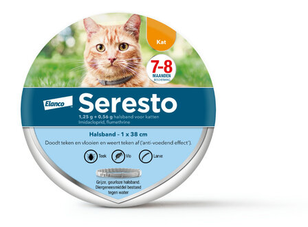 Seresto halsband 38 cm voor kat tegen vlooien, teken, luizen 