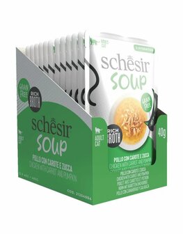 Schesir Soup - Kattenvoer - Kip Wortel Pompoen 40 g Soup