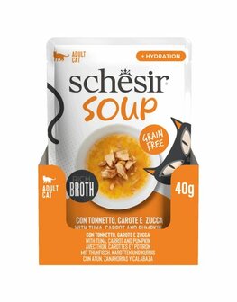 Schesir Soup - Kattenvoer - Tonijn Wortel Pompoen 40 g Soup