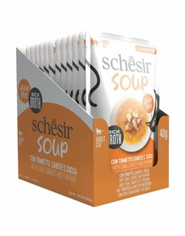 Schesir Soup - Kattenvoer - Tonijn Wortel Pompoen 40 g Soup