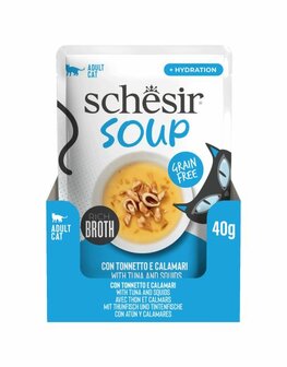 Schesir Soup - Kattenvoer - Tonijn Inktvis 40 g