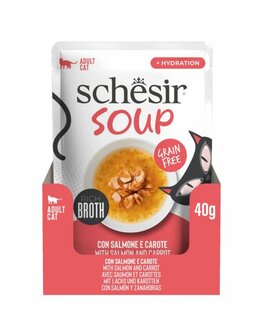 Schesir Soup - Kattenvoer - Zalm Wortel 40 g Soup