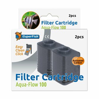 SuperFish - Aqua-Flow 100 Filter Easy Click Cassette 2 stuks