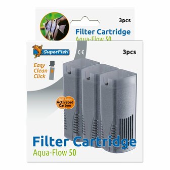SuperFish - Aqua-Flow 50 Filter Easy Click Cassette 3 stuks