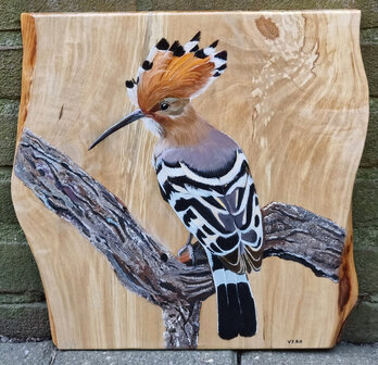 Schilderij hop op hout 30 x 30 cm.