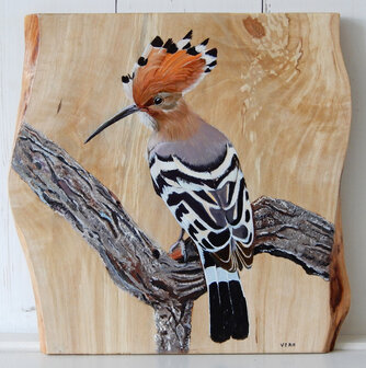 Schilderij hop op hout 30 x 30 cm.