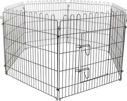 Ren voor puppy&#039;s Jax Zwart 160cm diameter 80cm
