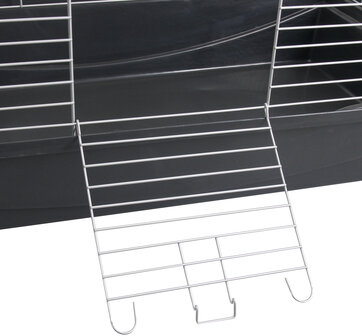 Kooi Eppo Zilver Zwart 100x54x42 cm