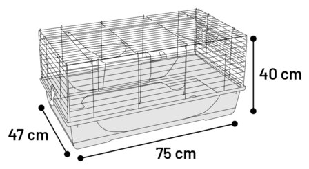 Kooi Mobi Grijs Zwart 75x47x40 cm