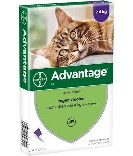 Advantage vlooienpipetten kat vanaf 4 kg 4 pipetten