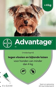 Advantage vlooienpipetten hond 1,5&ndash;4 kg 4 pipetten