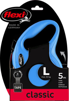 Flexi Rollijn Classic Tape L Blauw 5 Meter