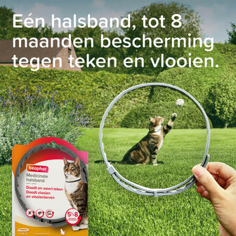 Beaphar Medicinale Halsband Kat | Tot 8 maanden bescherming tegen teken