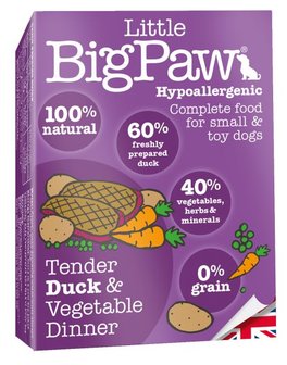 Little Big Paw malse eend / Groenten Dinner Hondenvoer 150