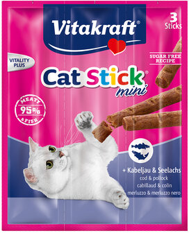 vitakraft cat stick mini met kabeljauw en koolvis