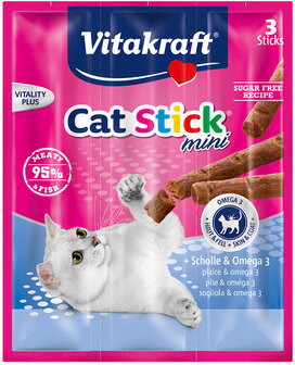 vitakraft cat stick mini met schol en omega 3