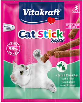 vitakraft cat stick mini met eend en konijn