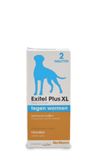 No Worm Exitel Plus XL 2 tabletten vanaf 17,5 kg