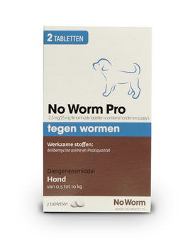 No Worm Pro 2 tabletten, vanaf 0,5-10 kg