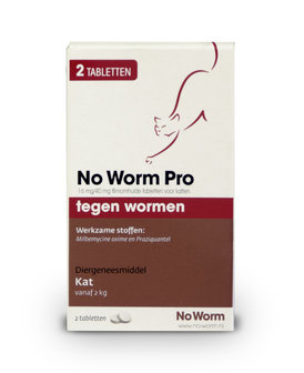 No Worm Pro 2 tabletten vanaf 2 kg