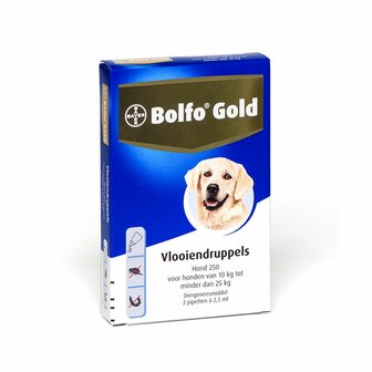 Bolfo Gold Hond 250 2 Pipetten