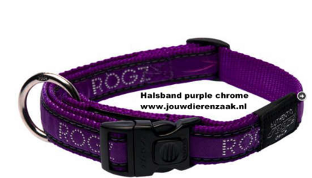 Rogz - Armed response halsband 25mm Purple Chrome