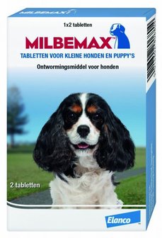 Milbemax tabletten voor kleine honden en puppy&#039;s 2 stuks