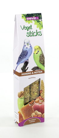 Esve Vogelsticks Parkiet Honing en Noten 2 stuks