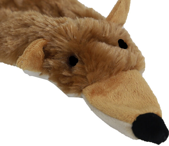 Boon hondenspeelgoed vos plat met piep pluche bruin, 55 cm