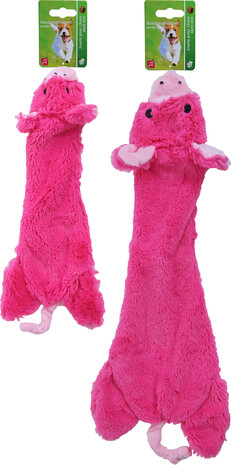 Boon hondenspeelgoed varken plat pluche roze, 55 cm