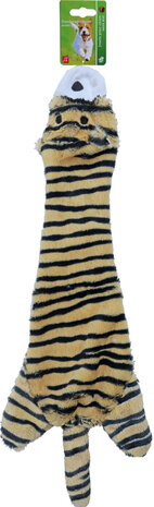 Boon hondenspeelgoed tijger plat pluche bruin/zwart, 55 cm