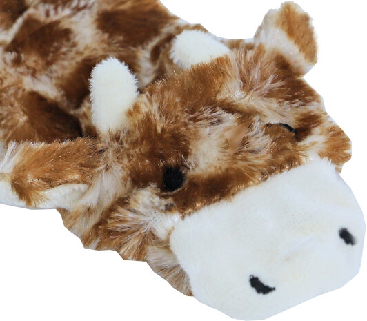 Boon hondenspeelgoed giraffe plat pluche bruin/geel, 35 cm