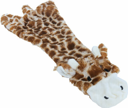 Boon hondenspeelgoed giraffe plat pluche bruin/geel, 55 cm