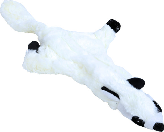 Boon hondenspeelgoed wasbeer plat met piep pluche wit, 55 cm