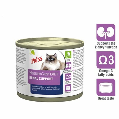 Prins Naturecare Diet Cat Renal Support - Kattenvoer 200 g - Jouwdierenwinkel.nl
