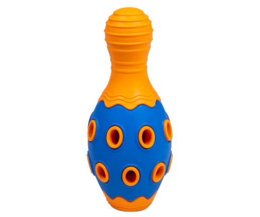 Jack and Vanilla Rubber Toys Traktie Bowlingkegel Blauw/Oranje 15,3 cm