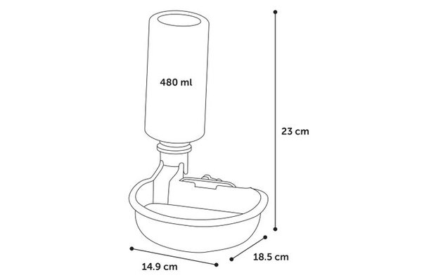 Flamingo Drinkfles Diza grijs transparant wit 480 ml