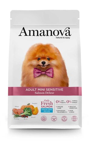Amanova Adult Mini Sensitive Salmon Deluxe 7 kg Graanvrij