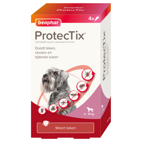 Beaphar ProtectTix hond 4-10 kg 4 pip vlooienbestrijding