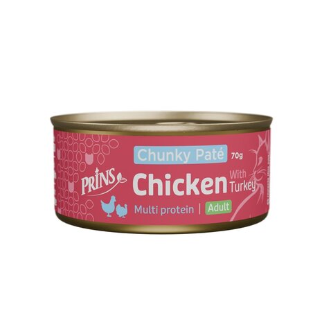Prins blik kattenvoer Chicken&Turkey Chunky Paté 70 gr. / cat wet food