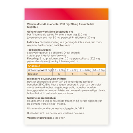 Beaphar Wormmiddel All In One Kat 2 tab.