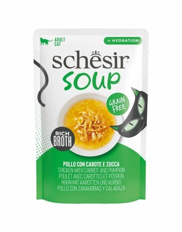 Schesir Soup - Kattenvoer - Kip Wortel Pompoen 40 g Soup