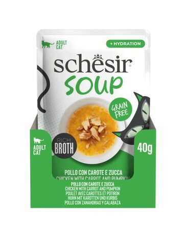Schesir Soup - Kattenvoer - Kip Wortel Pompoen 40 g Soup