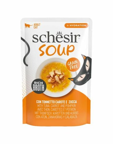 Schesir Soup - Kattenvoer - Tonijn Wortel Pompoen 40 g Soup